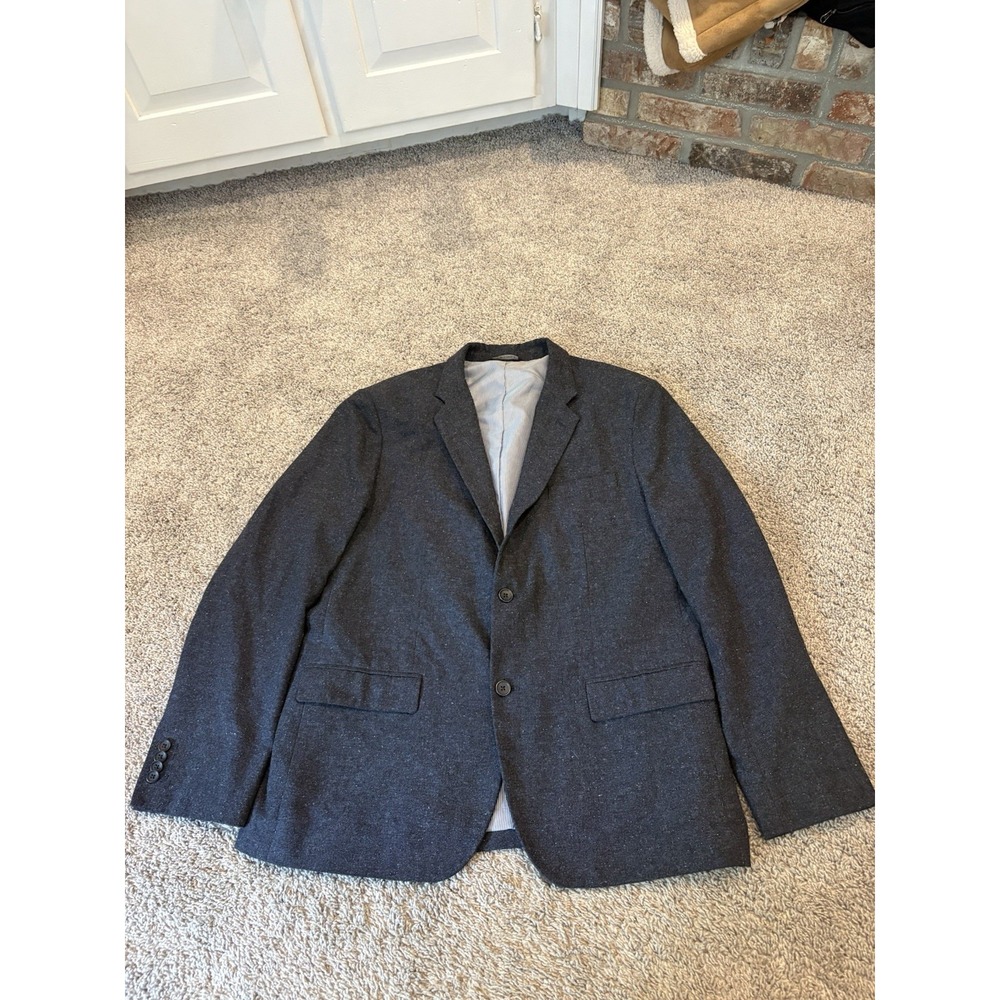 Banana Republic Tailored Slim Fit Mens Gray Wool Blend Blazer Size 46R Tweed